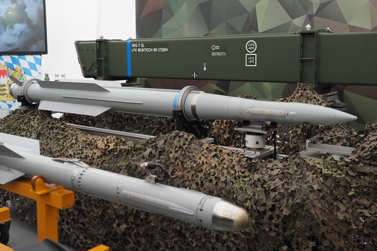 IRIS-T surface-launched missile on display