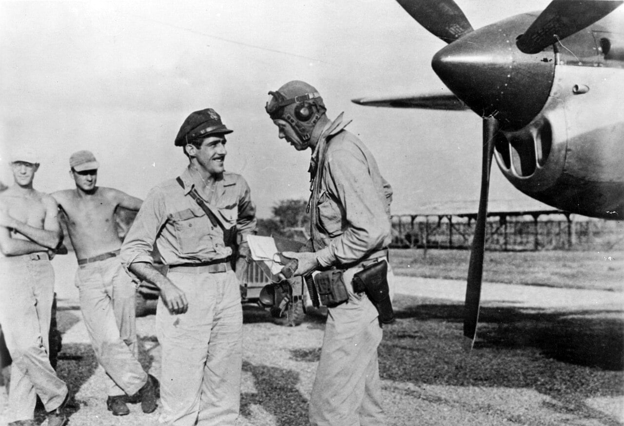 Lindbergh avec l'as Thomas McGuire