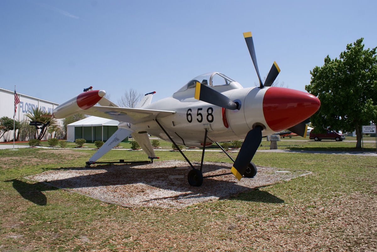 The surviving Lockheed XFV-1 in a museum