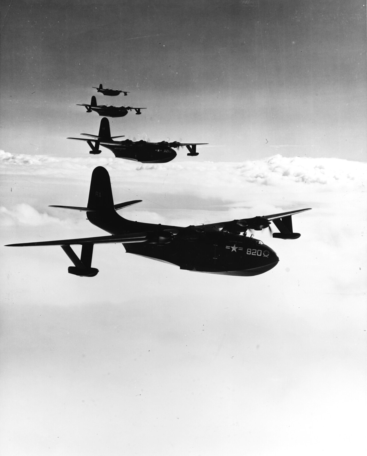 A Martin JRM Mars giant flying boat in flight