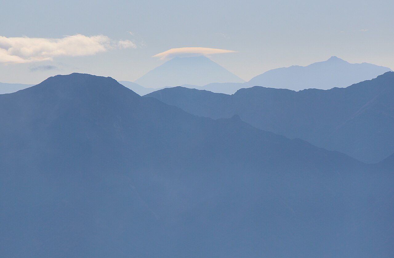 Lenticular clouds over Mount Fuji