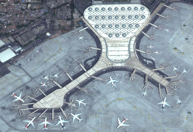 Vue aérienne du terminal 2 de l'aéroport de Mumbai