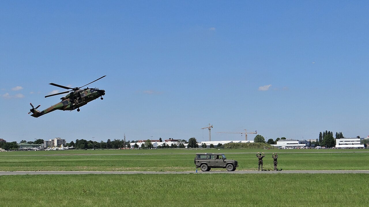 French Army NH90 Caiman helicopter in flight