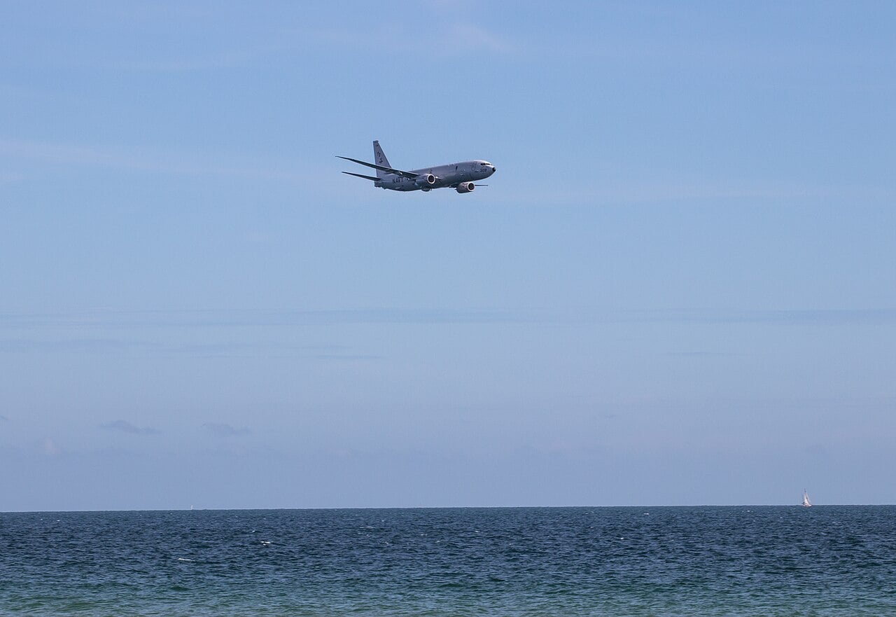 Aereo da pattugliamento marittimo Boeing P-8A Poseidon della Marina degli Stati Uniti.