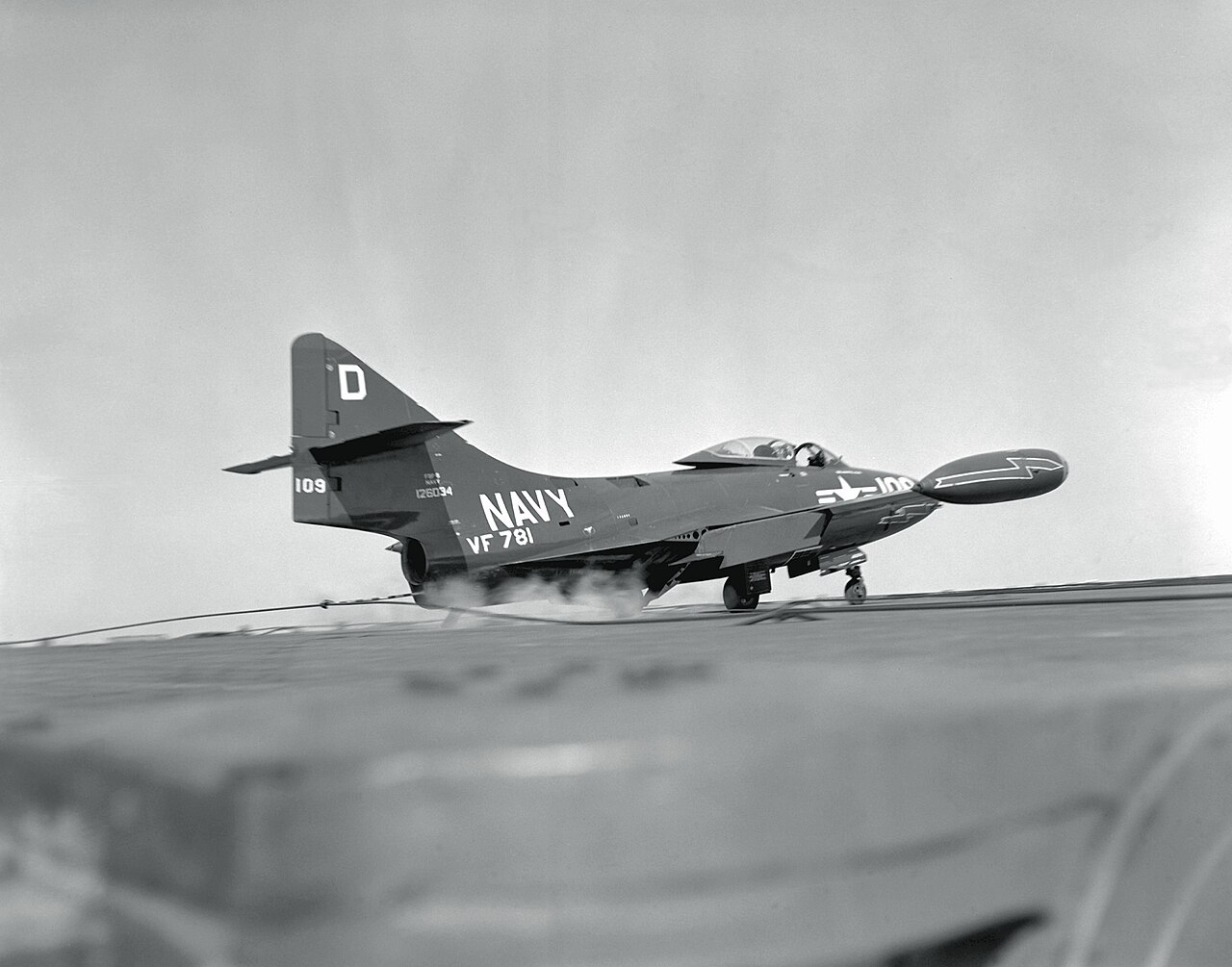 Seven MiGs, One Panther, Fifty Years’ Silence F9F Panther jet on final approach to the carrier USS Oriskany