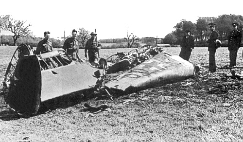 Restos del Bf 110 de Rudolf Hess en Bonnyton Moor.
