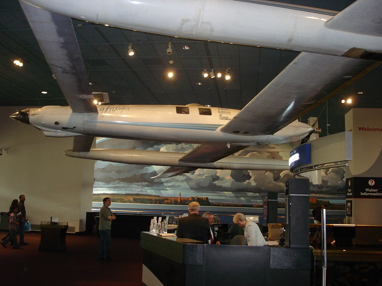 Rutan Voyager suspended in the National Air and Space Museum