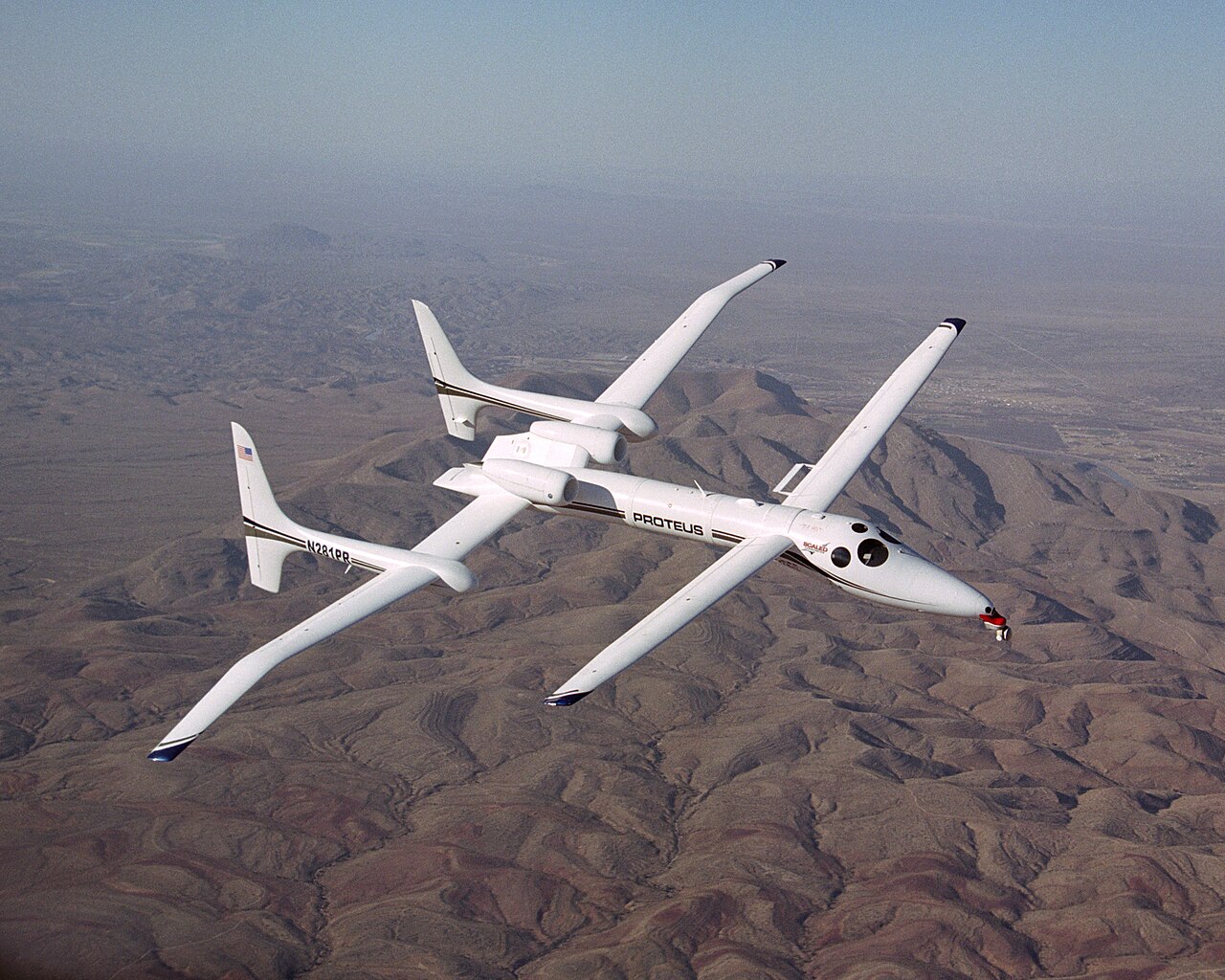 The Scaled Composites Proteus high-altitude aircraft in flight
