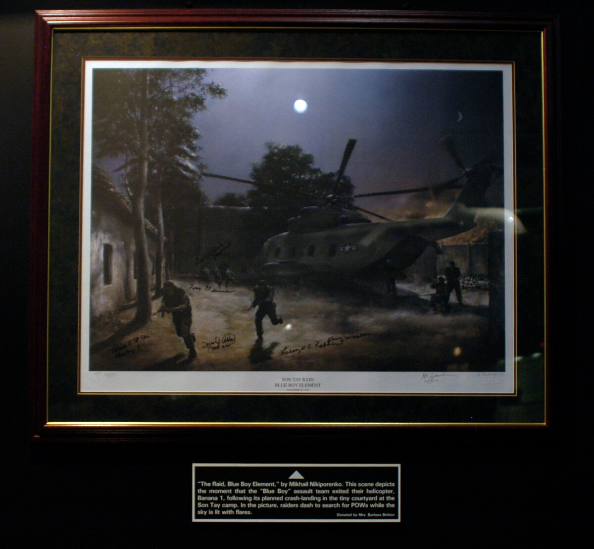 Peinture de l'USAF représentant l'élément d'assaut Blue Boy du raid de Son Tay