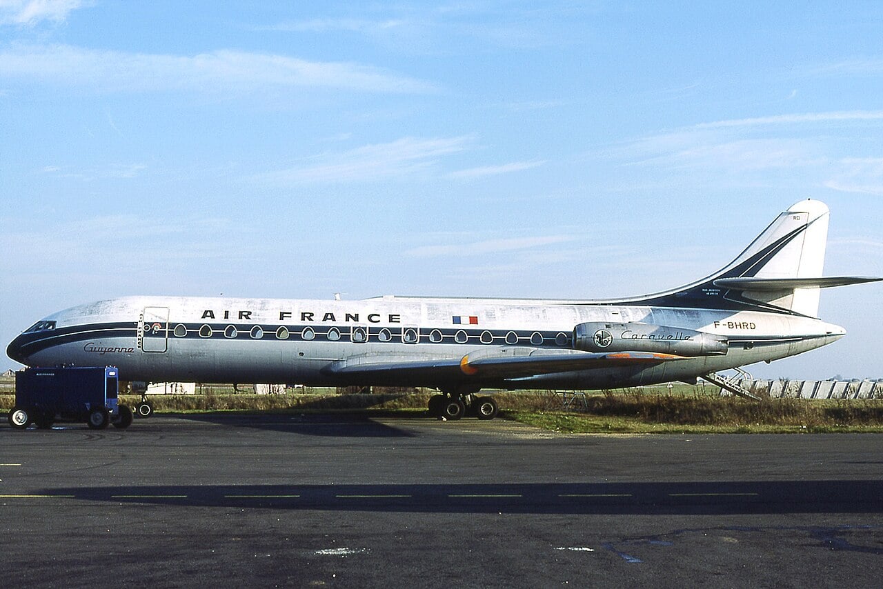 Un Caravelle di Air France in volo