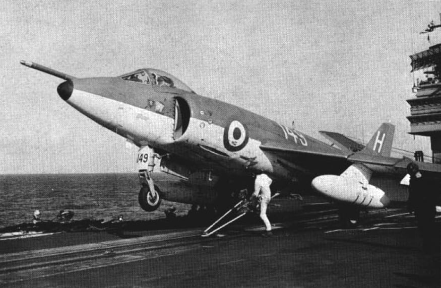 Scimitar F.1 of 803 NAS launched from USS Forrestal