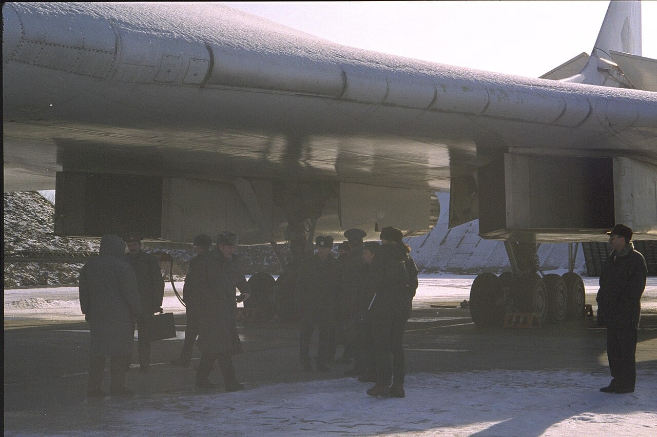 A Tu-160 at Priluki Air Base, Ukraine, 1998