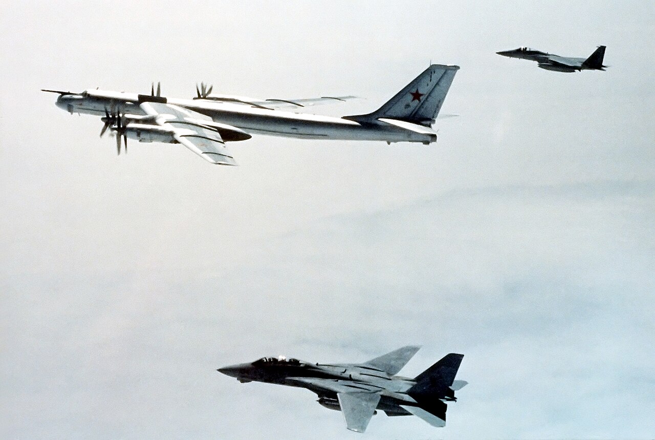 US fighters escort a Tu-95 Bear