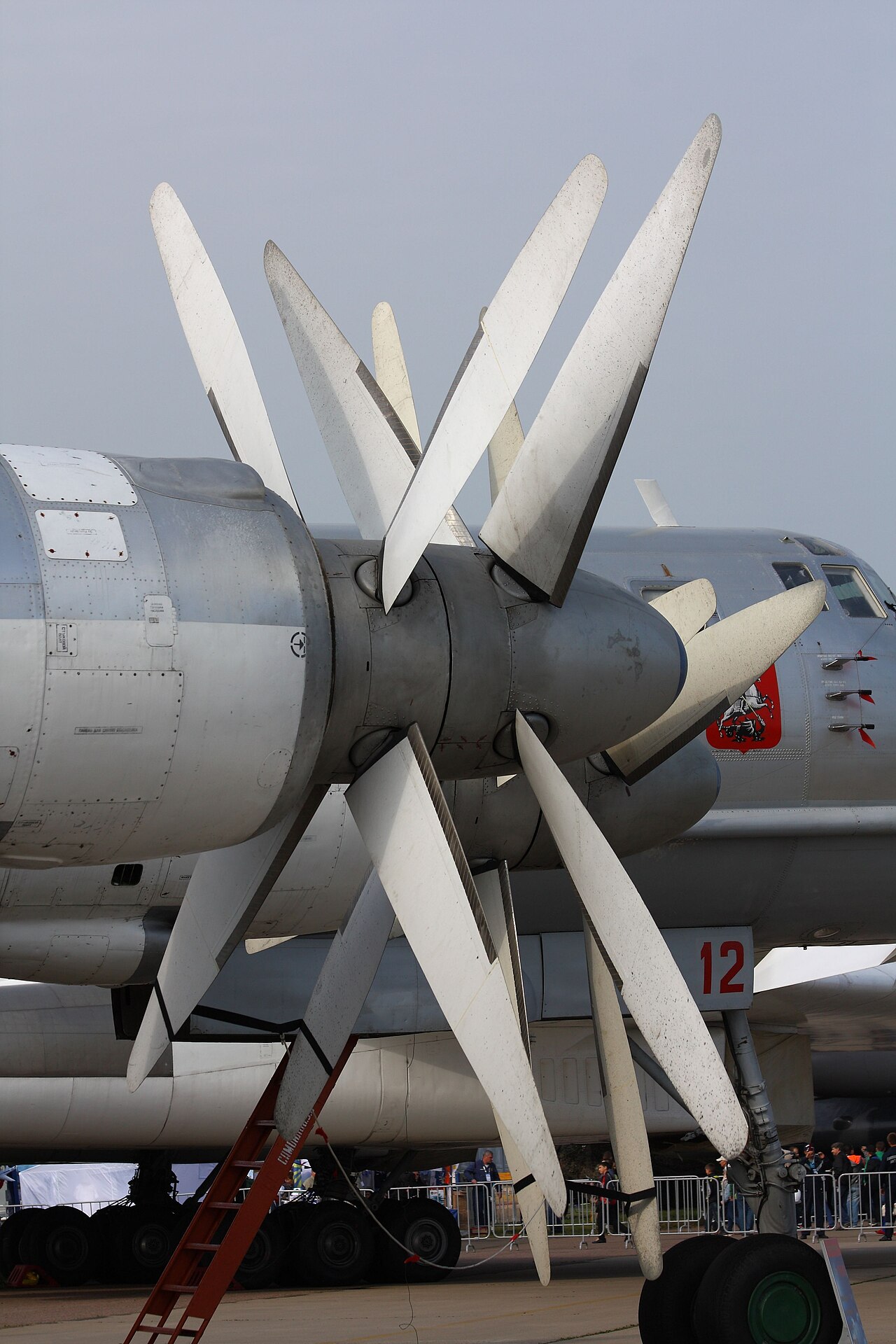 The Tu-95 Bear contra-rotating propellers