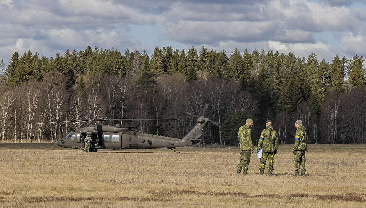 UH-60M Black Hawk helicopters during air assault operations with Swedish forces
