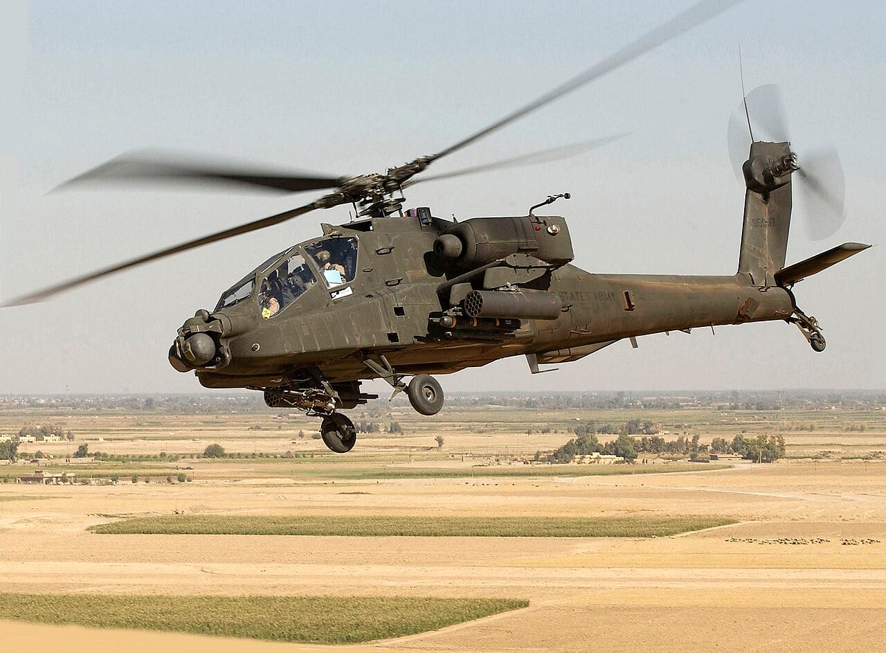 An AH-64 Apache in flight