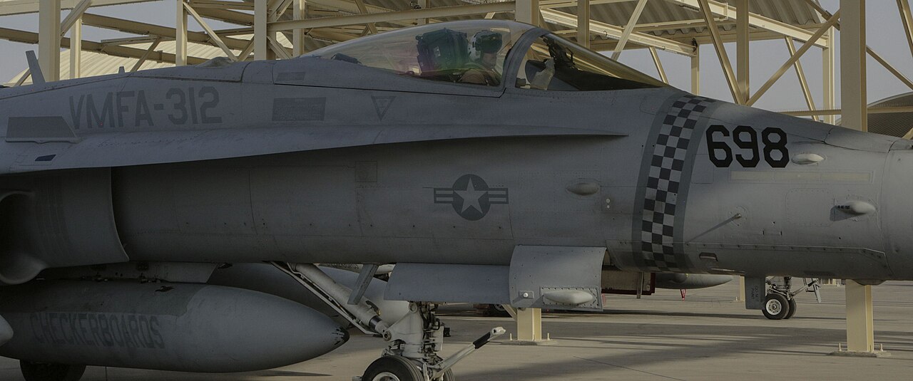 U.S. Marines operate an F/A-18 Hornet