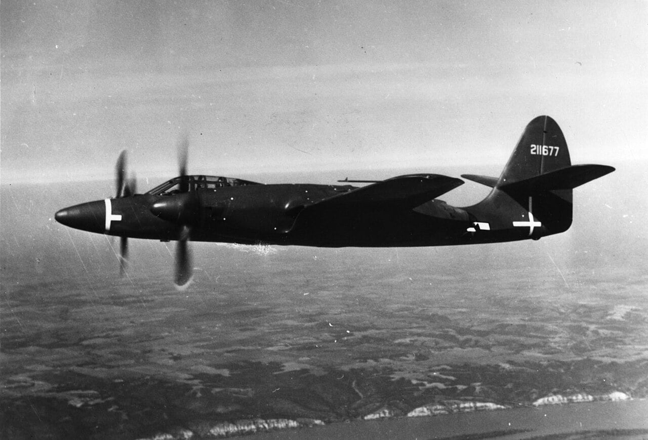 McDonnell XP-67 Moonbat in flight McDonnell XP-67 Moonbat in flight