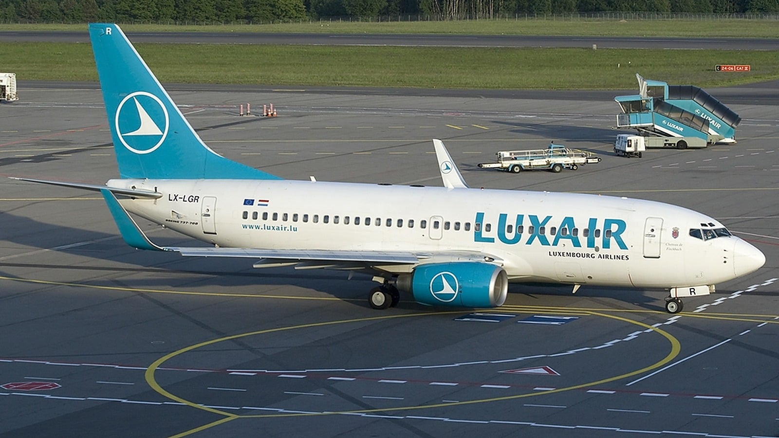 Luxair Boeing 737-700 LX-LGR A Luxair Boeing 737-700 registered LX-LGR on the apron
