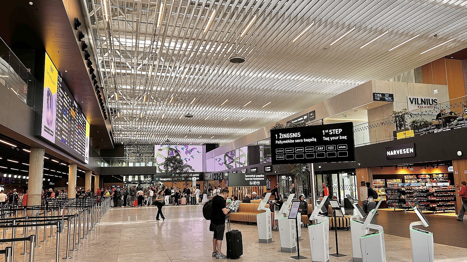 Vilnius International Airport terminal The departure terminal at Vilnius International Airport, Lithuania