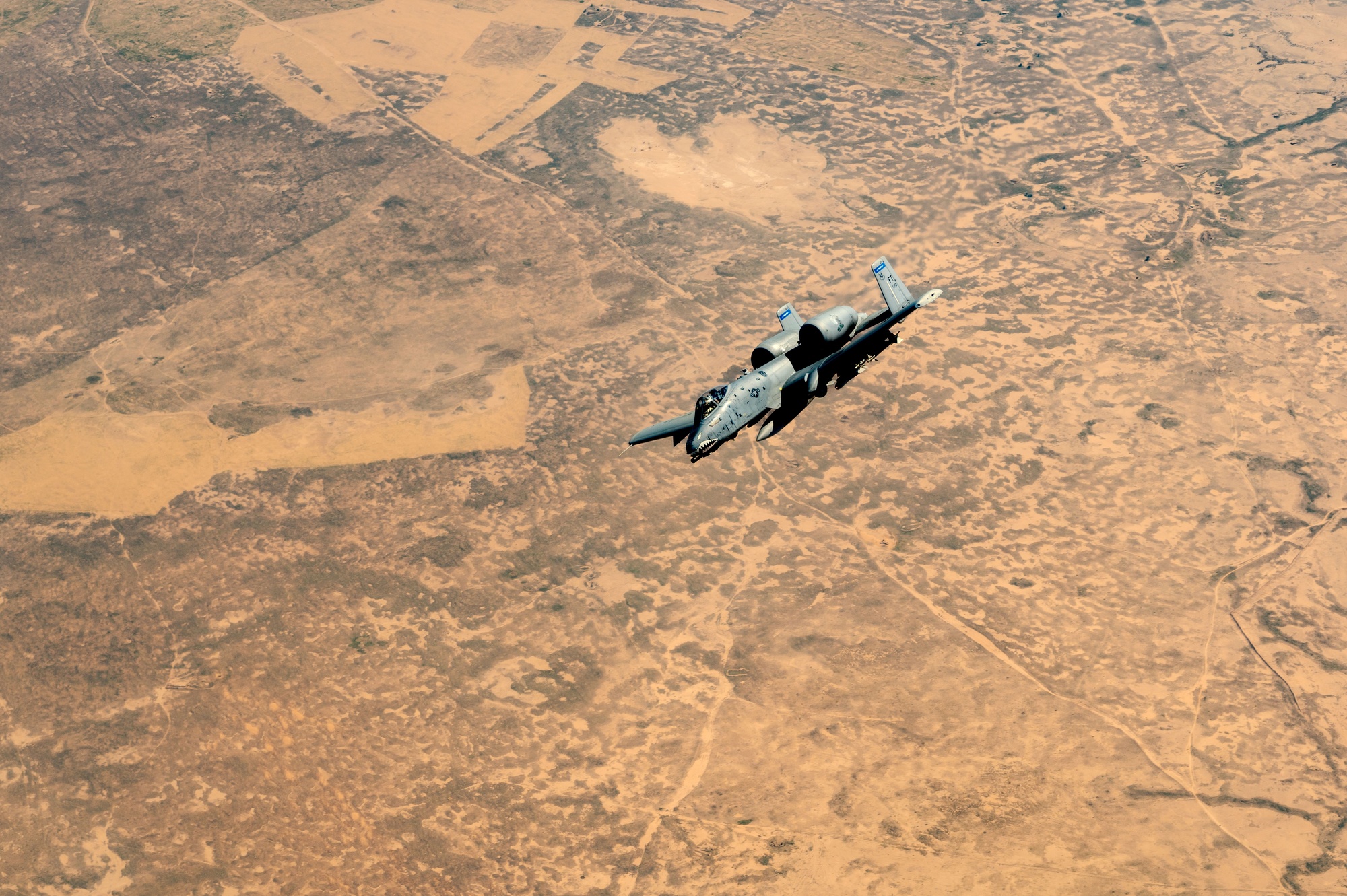 A-10 Thunderbolt II on presence patrol over the CENTCOM area of responsibility A U.S. Air Force A-10 Thunderbolt II flies a presence patrol over the CENTCOM area of responsibility
