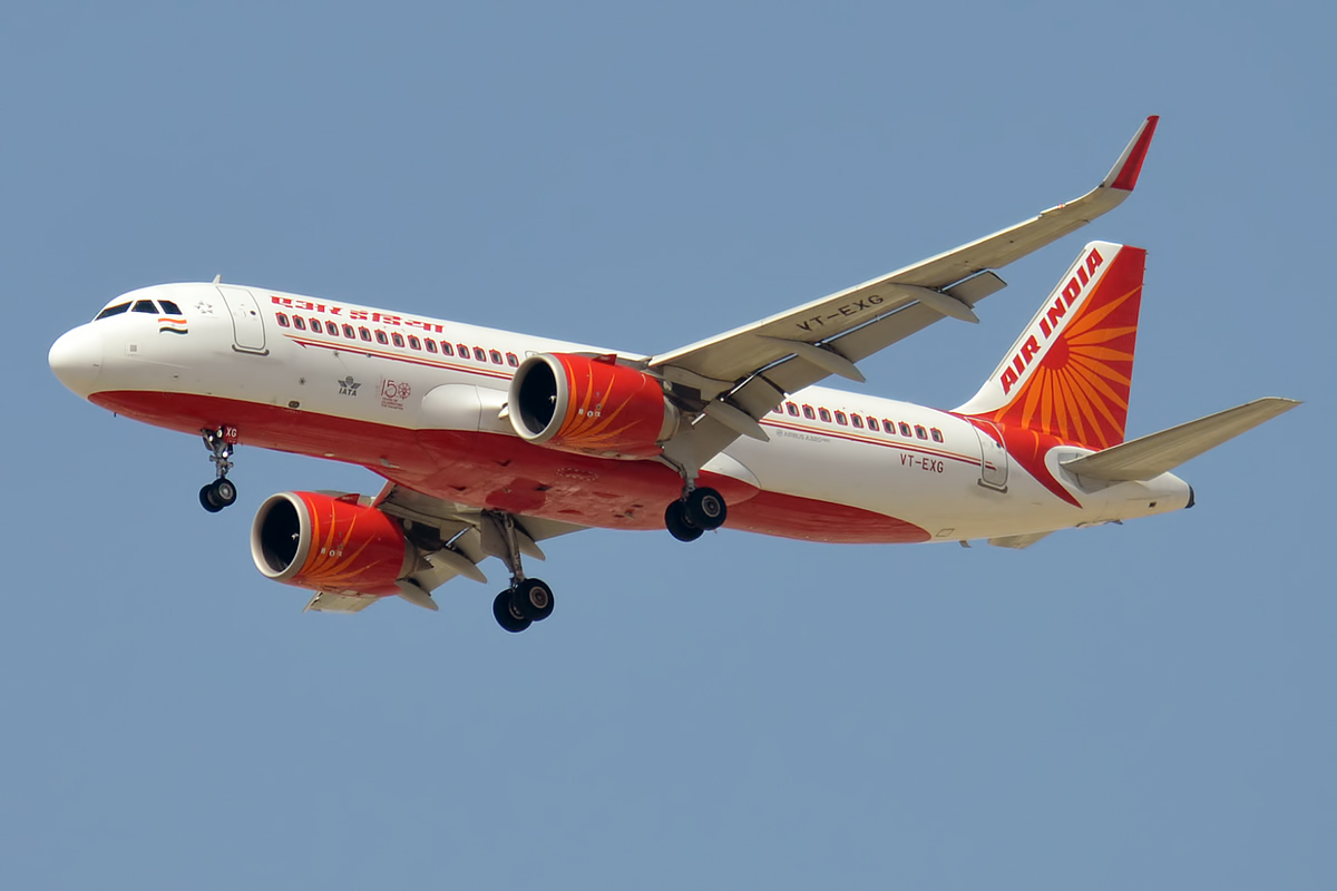 Un Airbus A320-251N de Air India en aproximación.