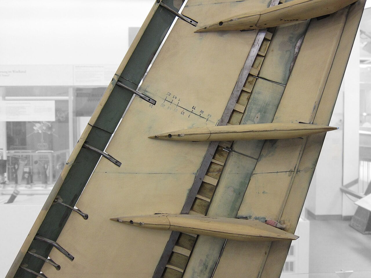 A model of an airliner wing used for wind tunnel testing