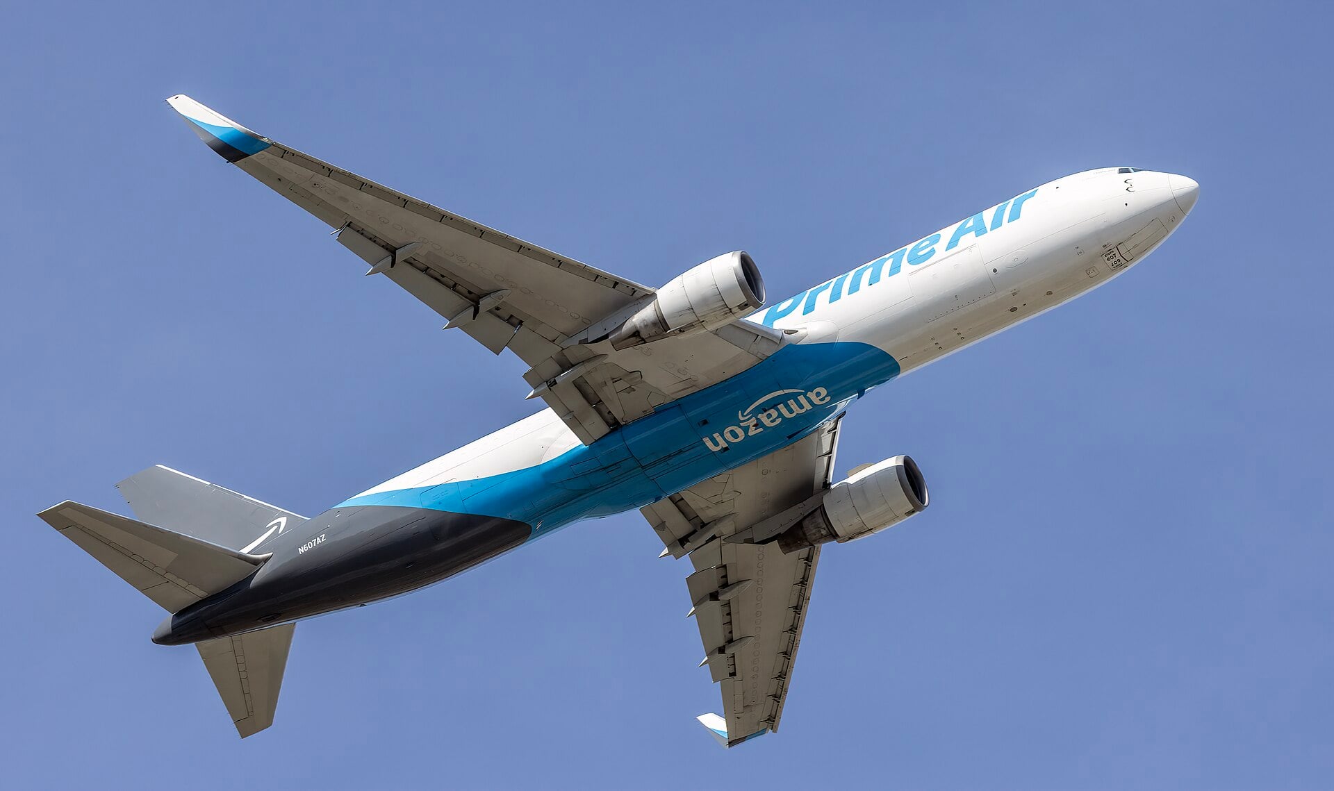Amazon Prime Air Boeing 767-300 N607AZ An Amazon Prime Air Boeing 767-300 taking off from Baltimore-Washington International