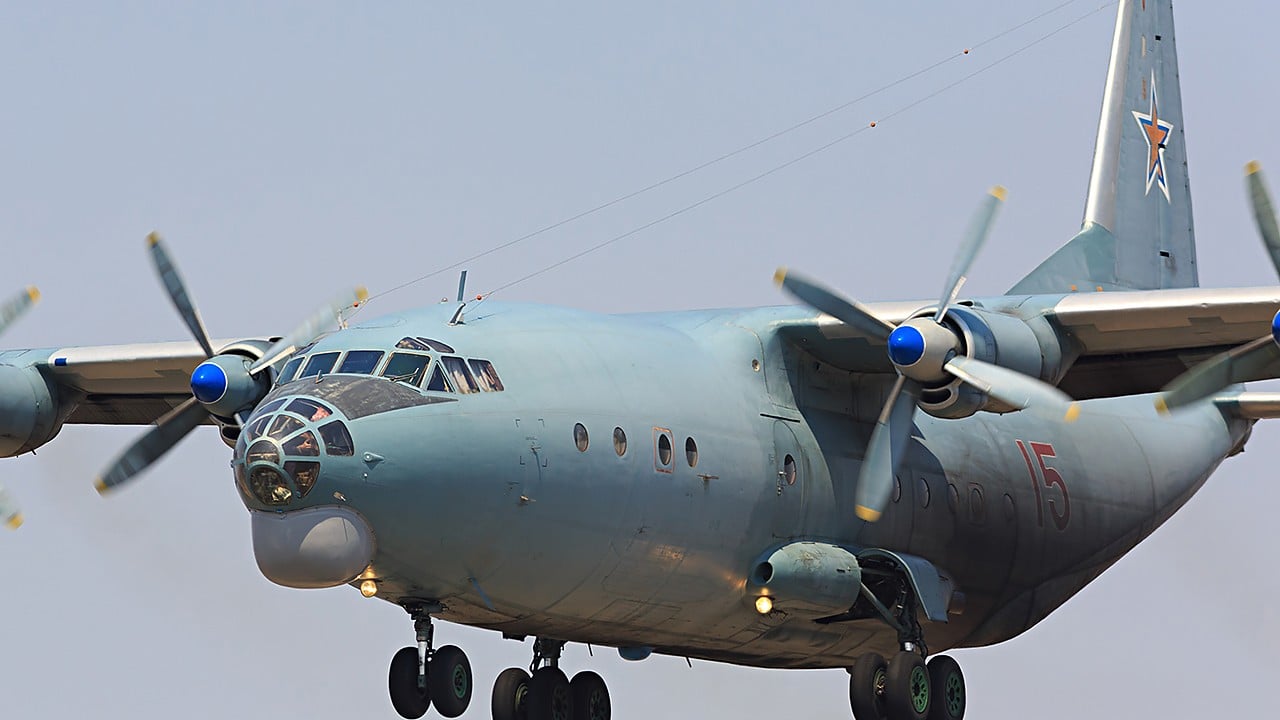 Russian Air Force Antonov An-12 four-engine transport aircraft