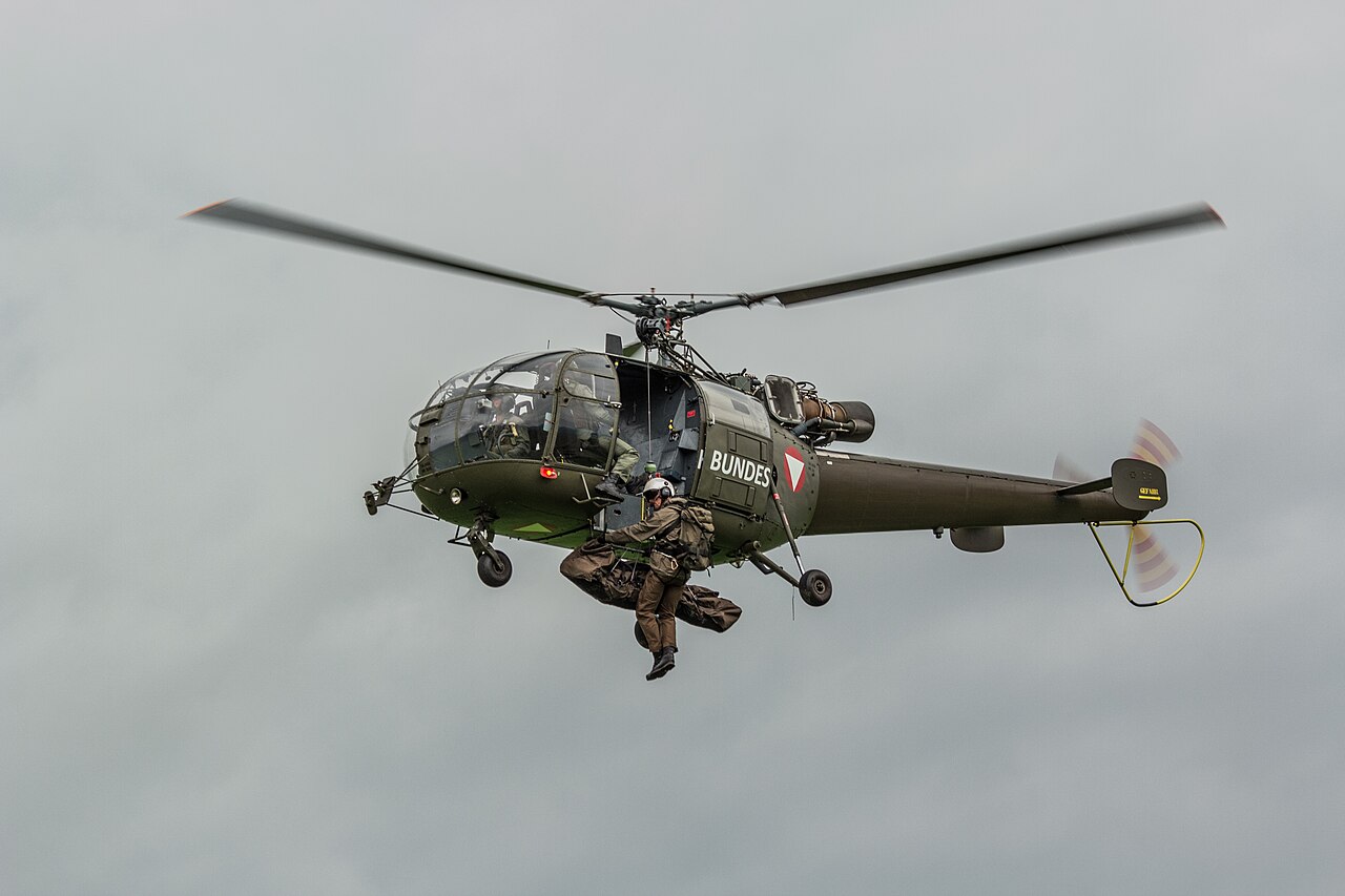 An Austrian Bundesheer Alouette III helicopter