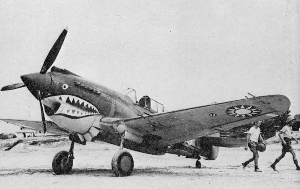 An American Volunteer Group P-40 in Burma carrying Chinese Nationalist roundels on the fuselage