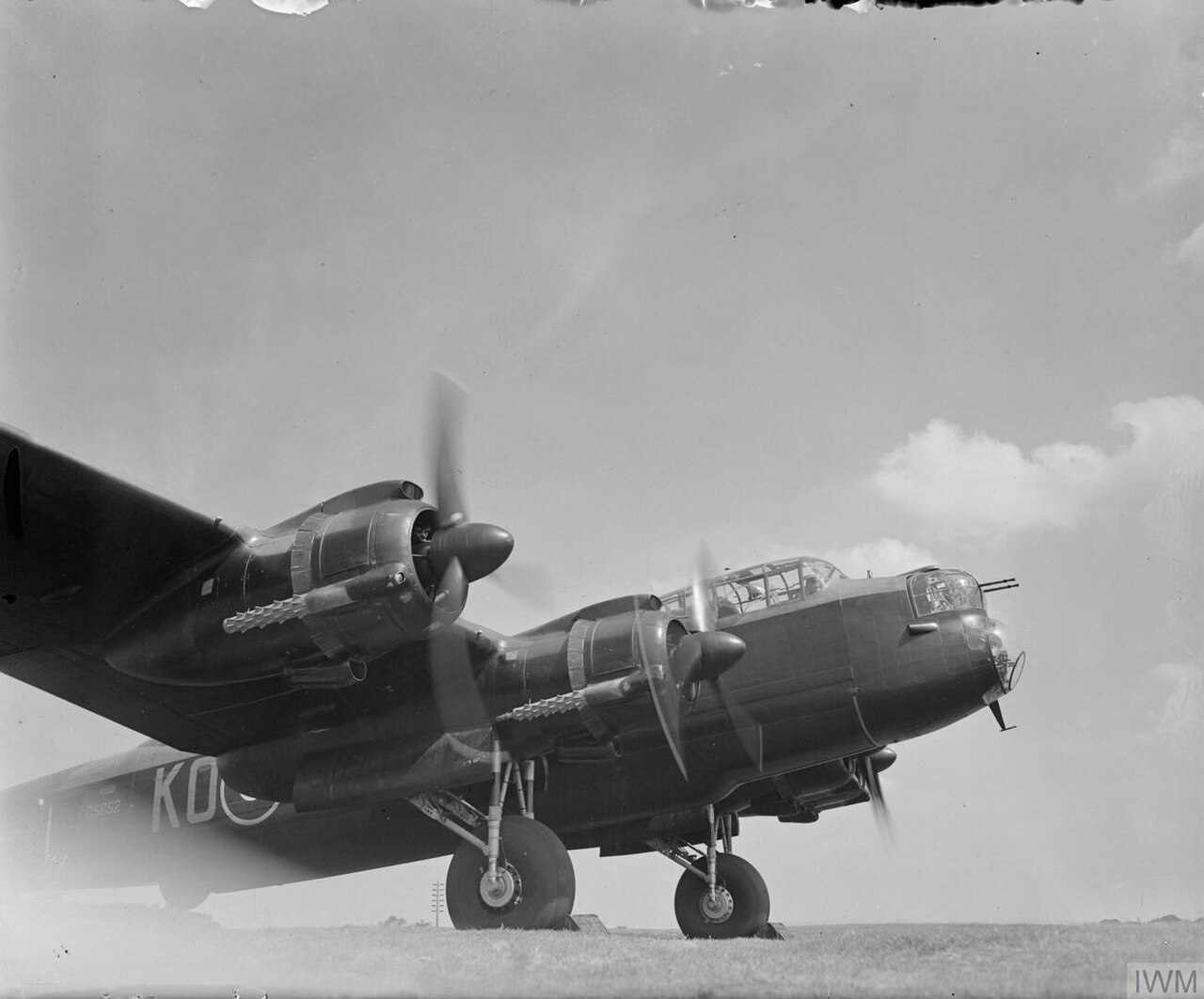 An Avro Lancaster B Mark II of No. 115 Squadron RAF undergoing a test run