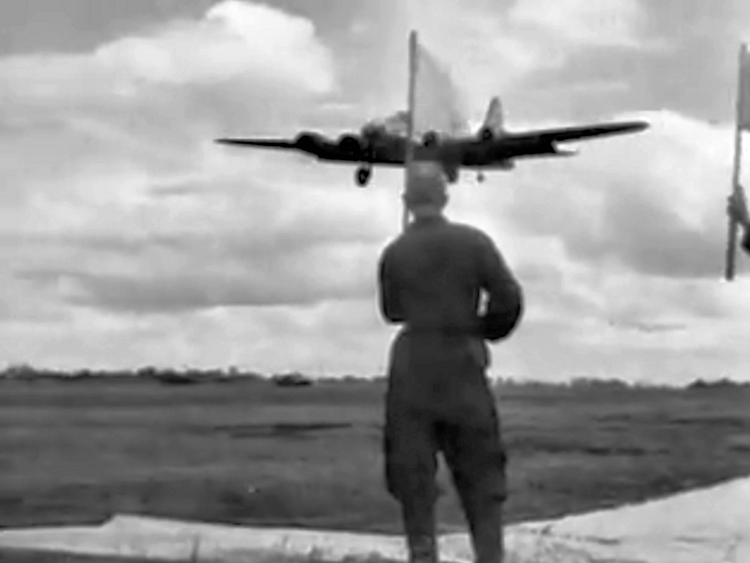 B-17 bombers arriving at Poltava airfield on 2 June 1944
