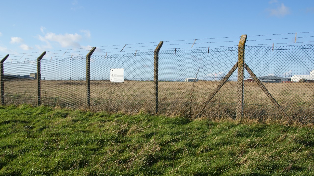 BAE Systems Warton Aerodrome in Lancashire seen from the Lancashire Coastal Way