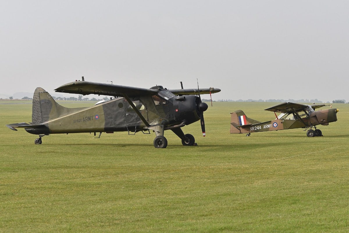 A preserved de Havilland Canada Beaver AL.1 and Auster AOP.9 of the British Army Air Corps Historic Aircraft Flight