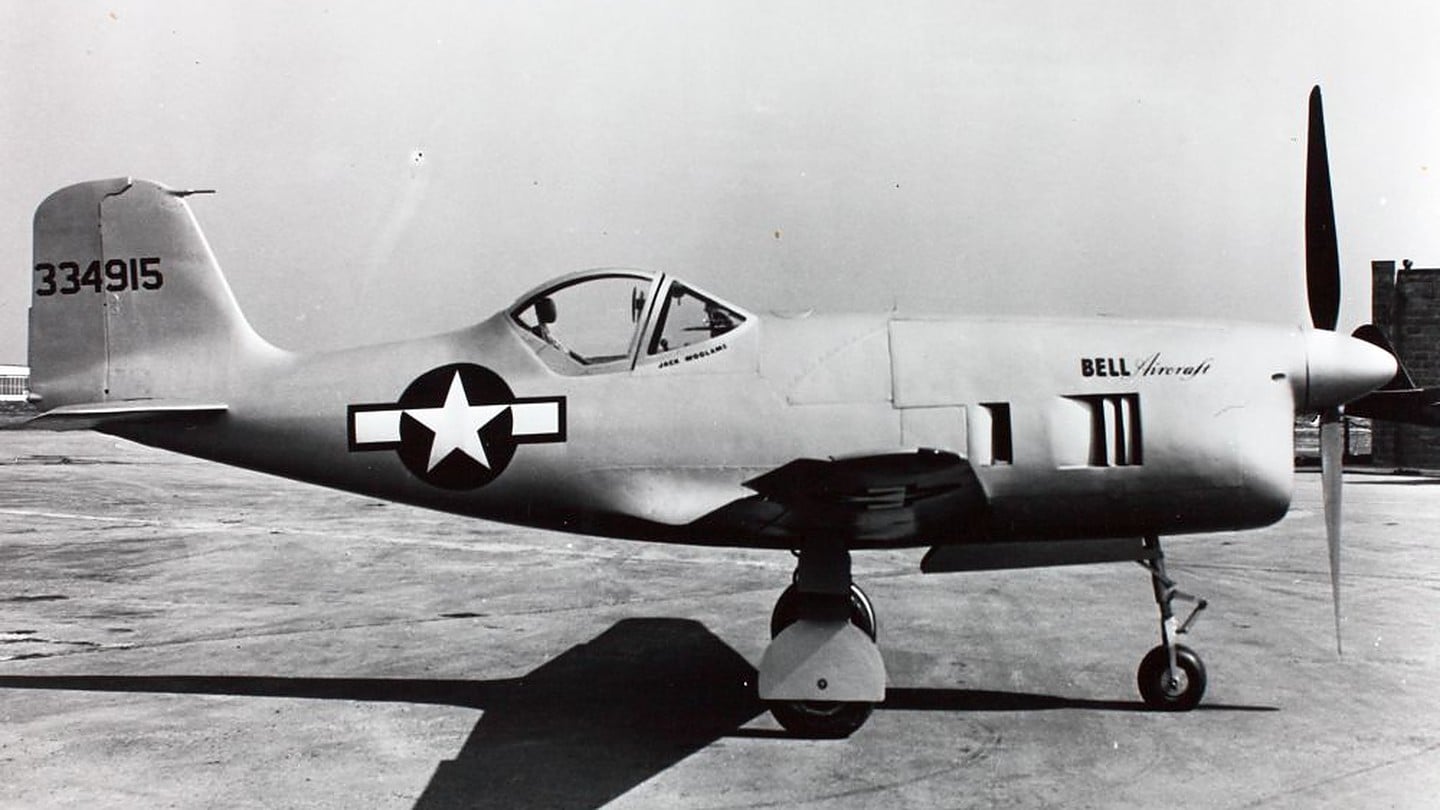 Bell XP-77 lightweight fighter prototype Bell XP-77 wooden lightweight fighter prototype, serial 43-34915, on the ramp