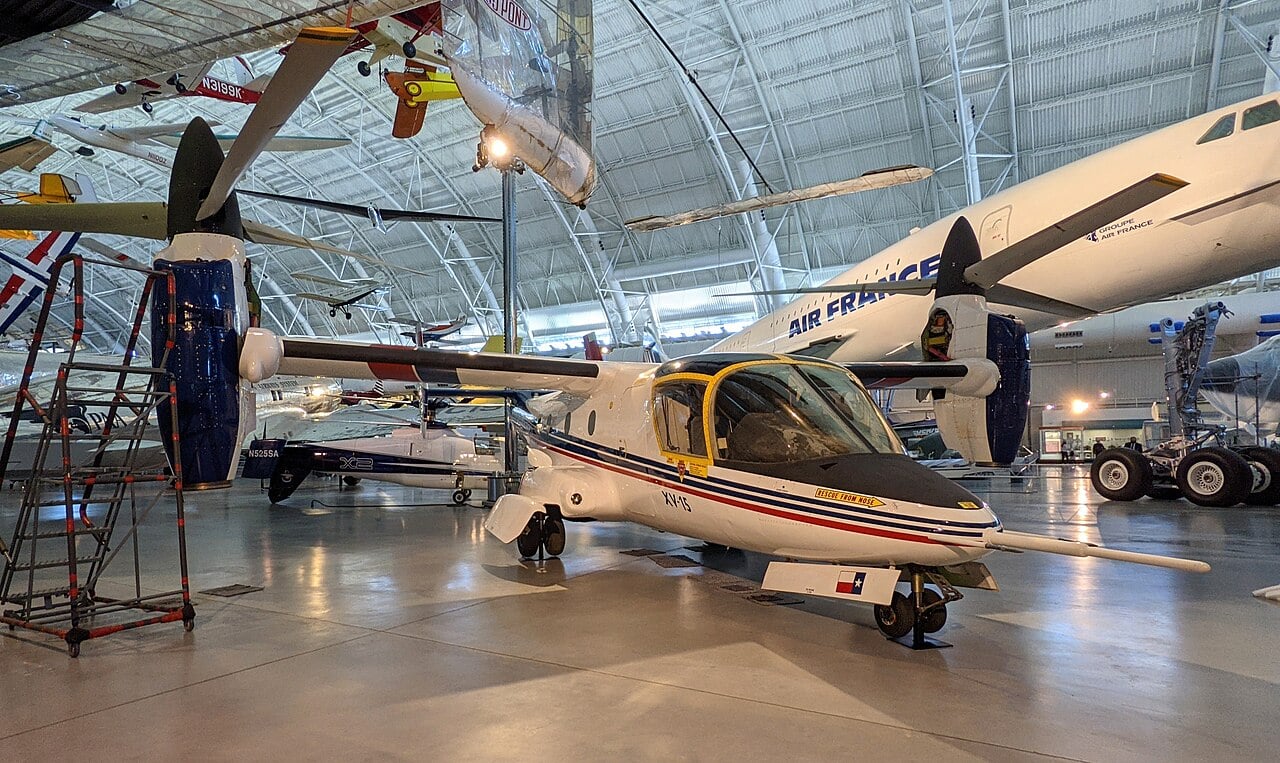 The Bell XV-15 preserved on museum display