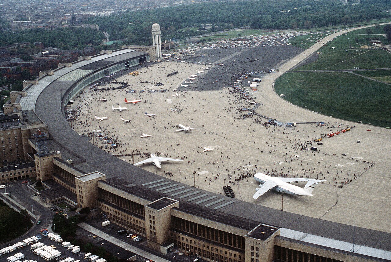 Aerial view of Berlin Tempelhof Airport in 1984