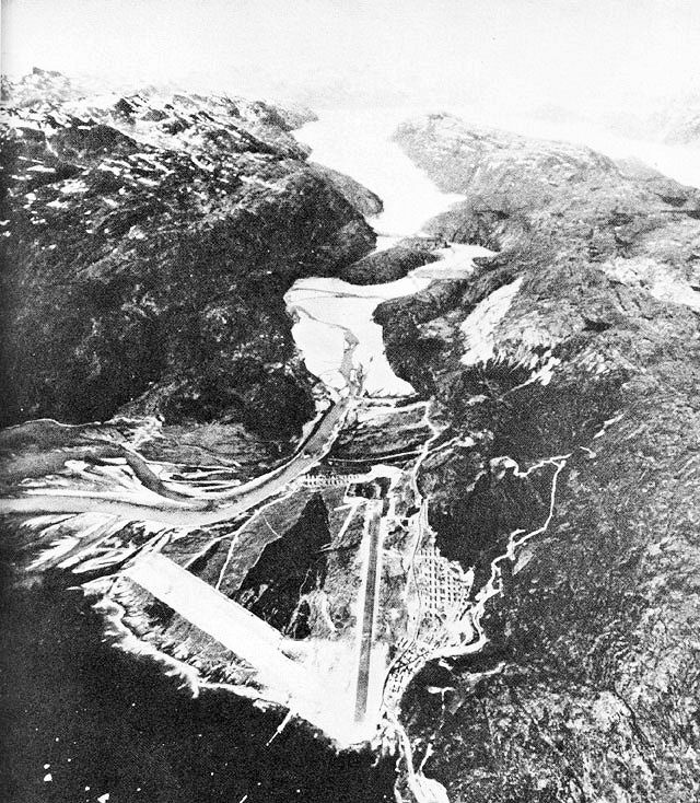 Aerial view of Bluie West One air base in Greenland in 1942