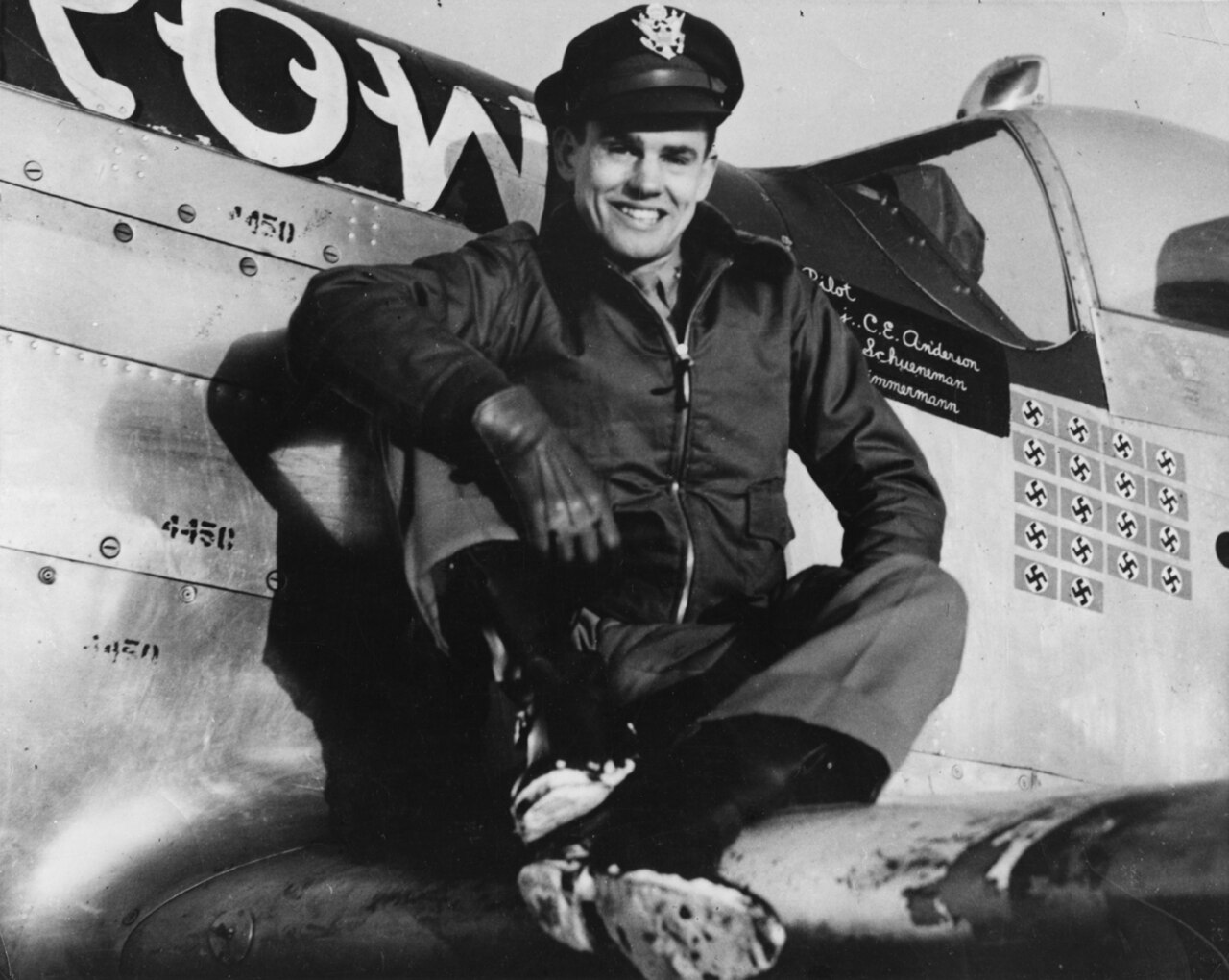 Bud Anderson with his P-51 Mustang