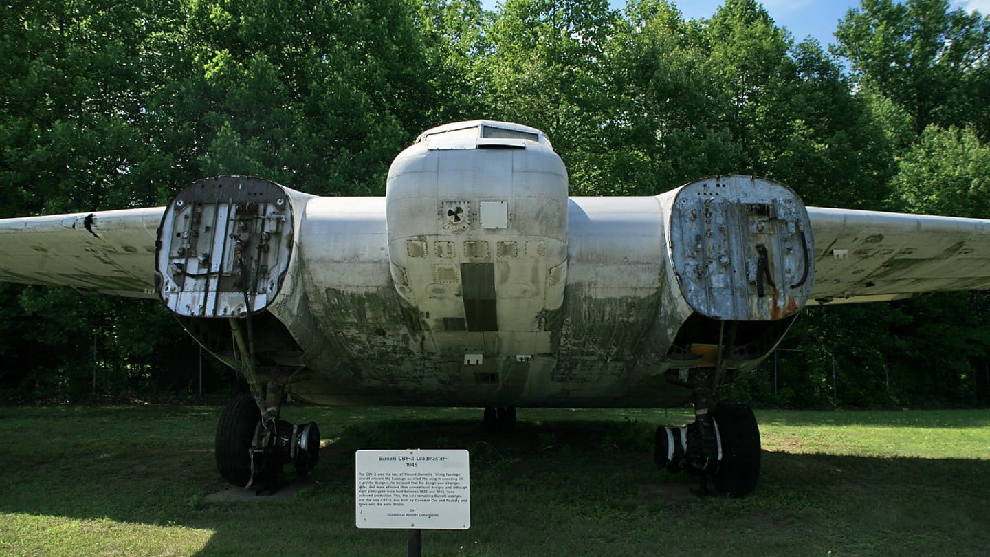 Burnelli CBY-3 Loadmaster preserved Burnelli CBY-3 Loadmaster, the sole surviving Burnelli lifting-fuselage aircraft