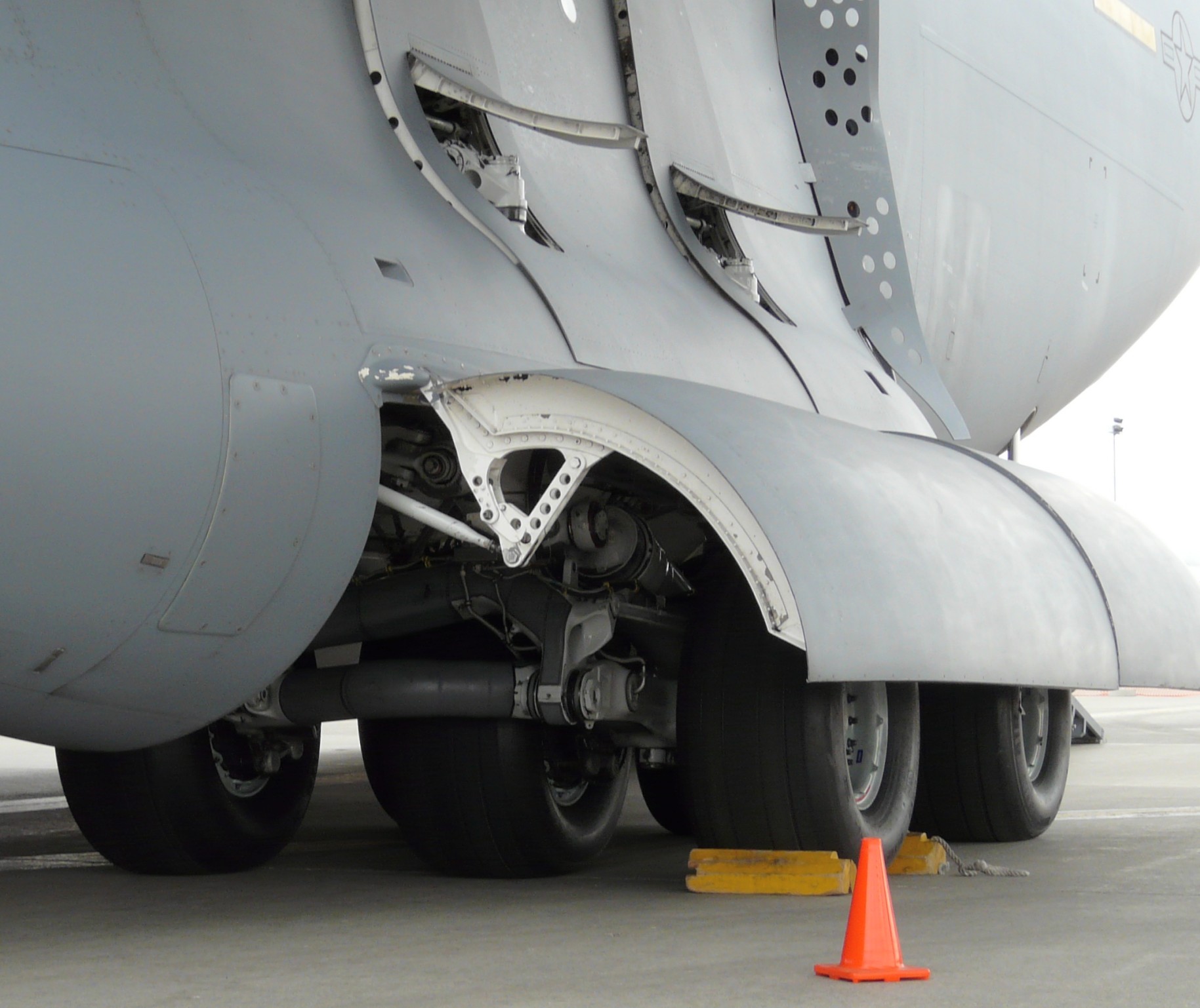 Detail of a C-17 main landing gear bogie