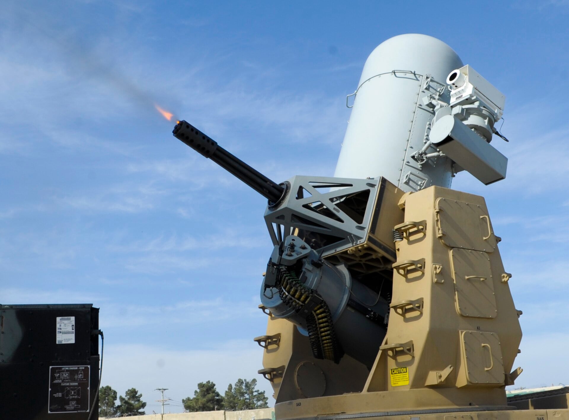 Soldiers boresighting a Counter Rocket, Artillery and Mortar weapon at Bagram Airfield