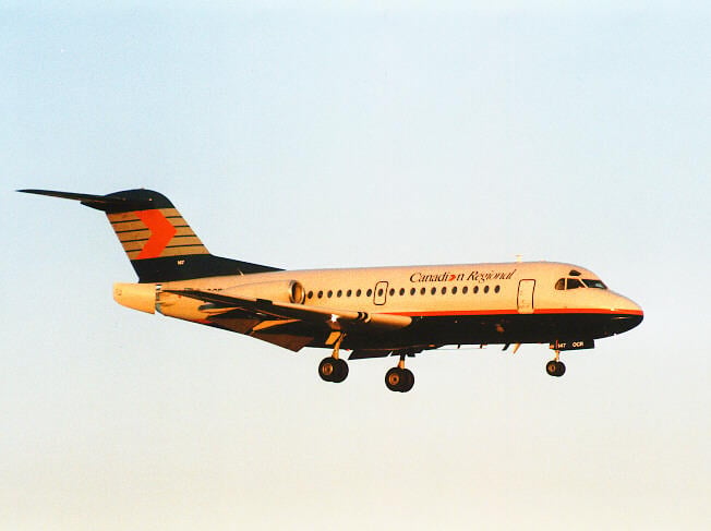 Canadian Regional Airlines Fokker F28-1000 Fellowship A Canadian Regional Airlines Fokker F28-1000 Fellowship at Toronto Pearson
