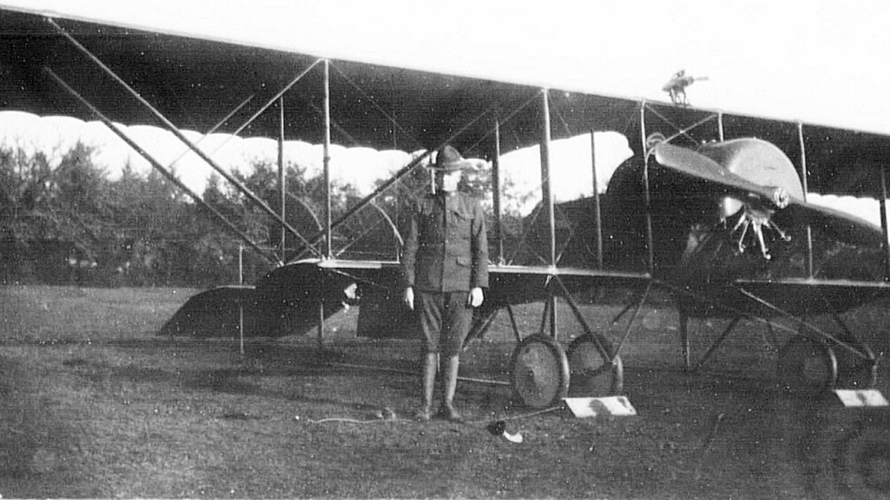 A Caudron G.3 sesquiplane of the type Adrienne Bolland flew across the Andes