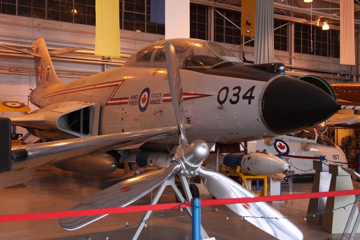 A preserved McDonnell CF-101 Voodoo wearing Canadian Armed Forces markings
