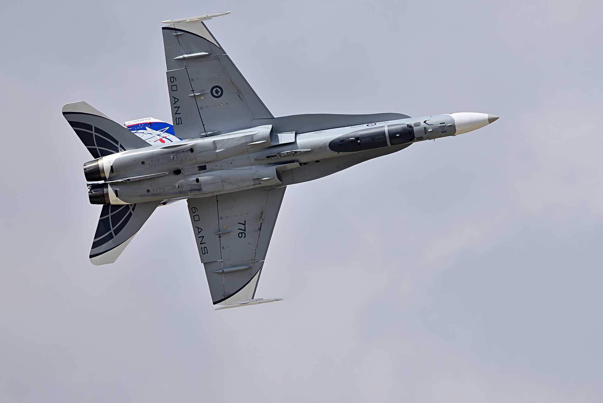 RCAF CF-188 Hornet showing the false canopy painted on its underside