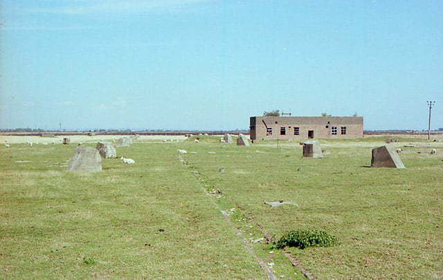 The derelict transmitter block of the Chain Home radar station at Rye