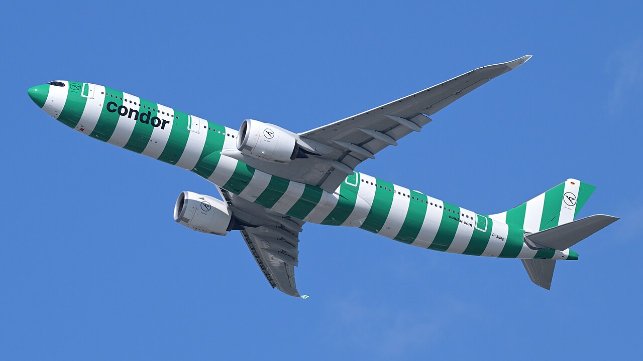 Condor Airbus A330-900neo climbing out of Boston