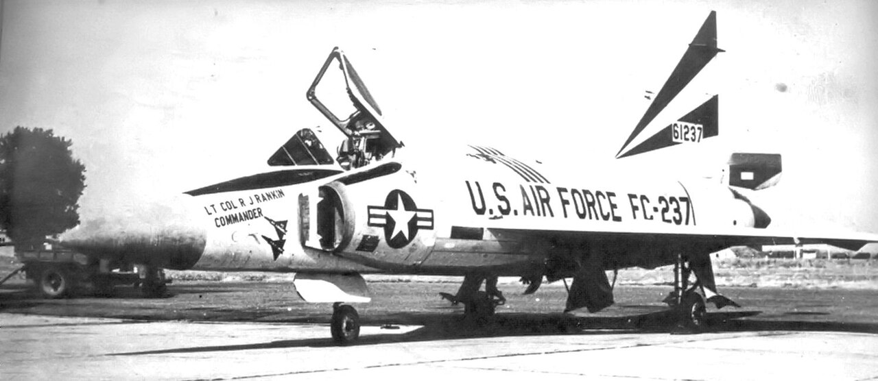 A Convair F-102 Delta Dagger of a USAF fighter-interceptor squadron